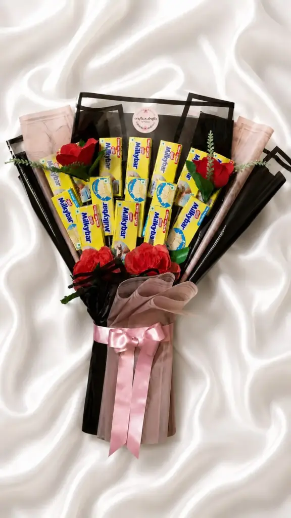 Black covered chocolate bouquet